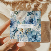 Elegante Personalizado de Flores Florales Azul Dus