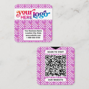Tarjeta De Visita Cuadrada Elegante Personalizado moderno logotipo QR Código