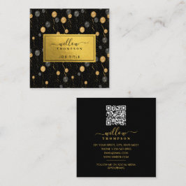 Tarjeta De Visita Cuadrada Elegante planificador de eventos de globos negros