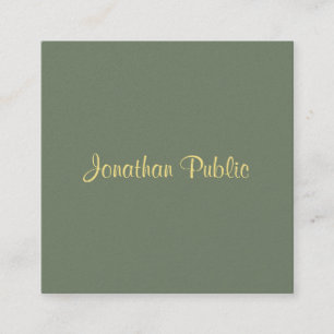 Tarjeta De Visita Cuadrada Elegante plantilla caligrafiada Nombre de guión mo