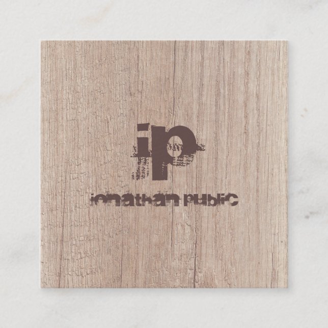 Tarjeta De Visita Cuadrada Elegante plantilla de monograma con aspecto de mad (Anverso)