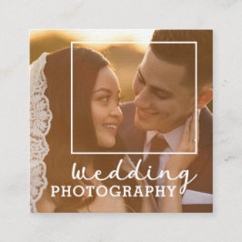 Tarjeta De Visita Cuadrada Elegante plantilla fotográfica fotógrafo Boda mode