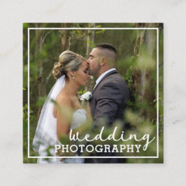 Tarjeta De Visita Cuadrada Elegante plantilla fotográfica fotógrafo Boda mode