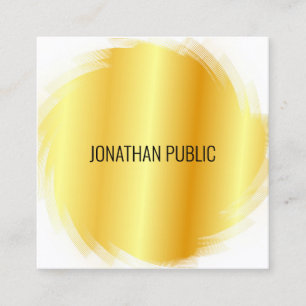Tarjeta De Visita Cuadrada Elegante plantilla Gold Aspecto profesional modern
