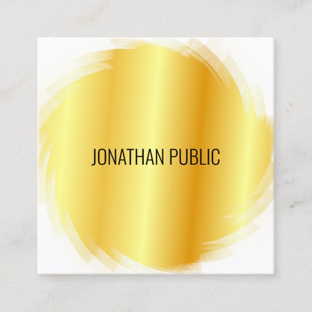 Tarjeta De Visita Cuadrada Elegante plantilla Gold Aspecto profesional modern (Anverso)