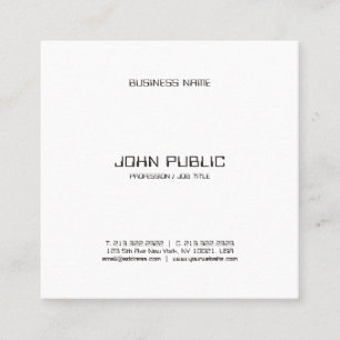 Tarjeta De Visita Cuadrada Elegante plantilla Minimalista en blanco negro mod