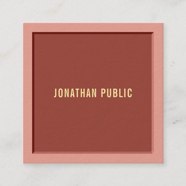 Tarjeta De Visita Cuadrada Elegante plantilla moderna Profesional de lujo Eli (Anverso)