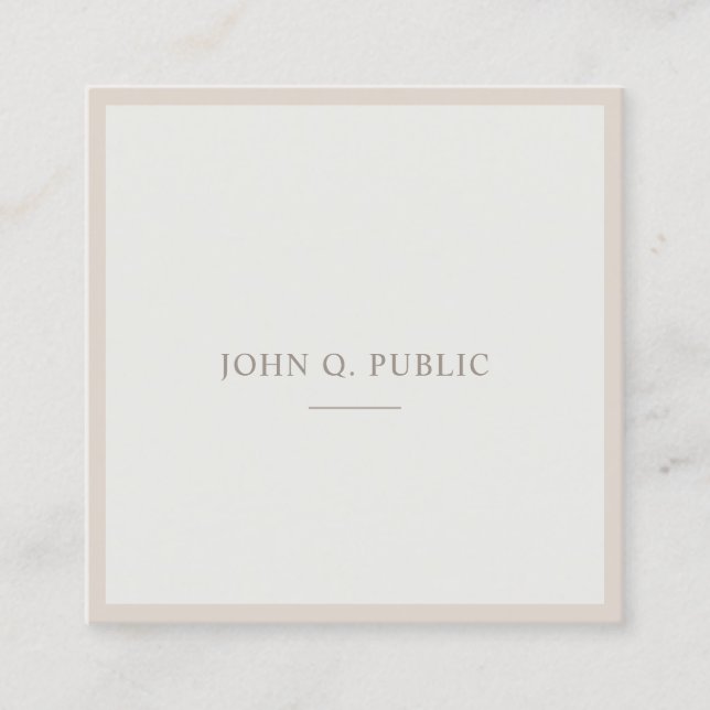 Tarjeta De Visita Cuadrada Elegante plantilla simple profesional verde marrón (Anverso)