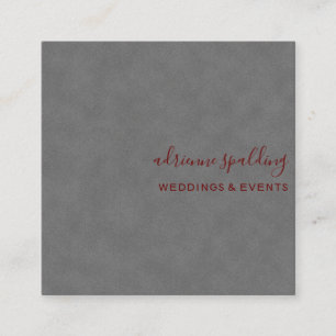 Tarjeta De Visita Cuadrada Elegante profesional de textura de cuero Ante gris
