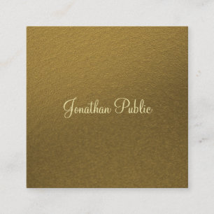 Tarjeta De Visita Cuadrada Elegante Profesional Gold Look Creativo Lujo