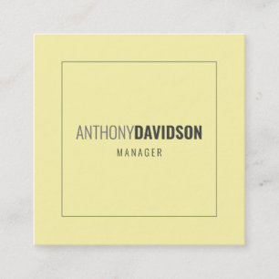 Tarjeta De Visita Cuadrada Elegante Profesional Minimalista Moderno Color Cre