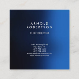 Tarjeta De Visita Cuadrada Elegante Profesional Moderno Azul Oscuro