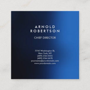 Tarjeta De Visita Cuadrada Elegante Profesional Moderno Azul Oscuro