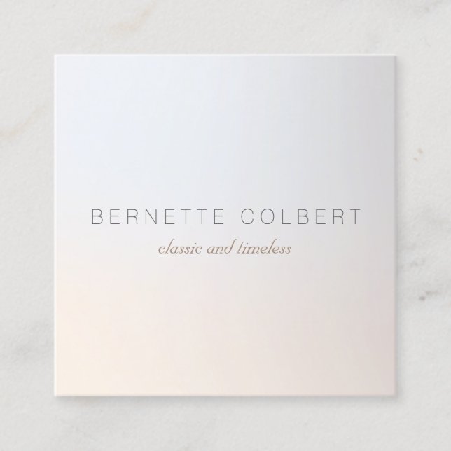 Tarjeta De Visita Cuadrada Elegante profesional Moderno Plata Luminosa (Anverso)