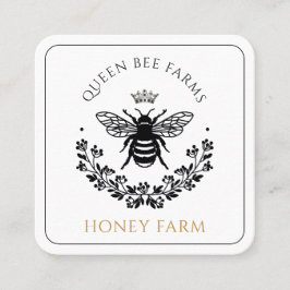 Tarjeta De Visita Cuadrada Elegante Queen Bee Business