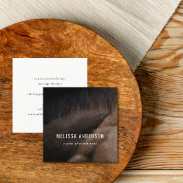 Tarjeta De Visita Cuadrada Elegante quiropracticante equino fisioterapeuta fo