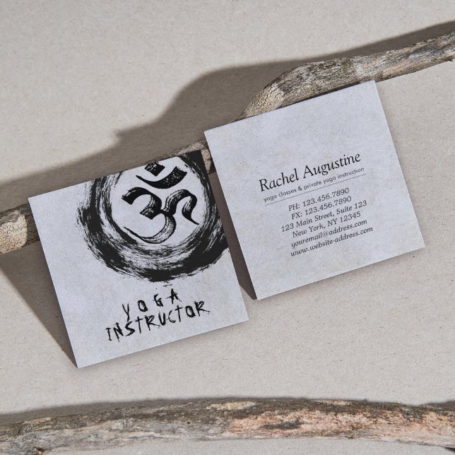 Tarjeta De Visita Cuadrada Elegante Símbolo de instrucción de YOGA caligrafía (Subido por el creador)