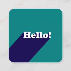 Tarjeta De Visita Cuadrada Elegante tipografía de bienvenida azul pastel azul