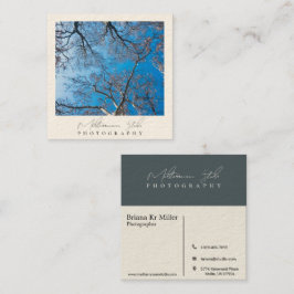 Tarjeta De Visita Cuadrada Elegante y chic fotografía moderna minimalista Sq