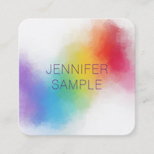 Tarjeta De Visita Cuadrada Elegante y lujoso Rainbow profesional