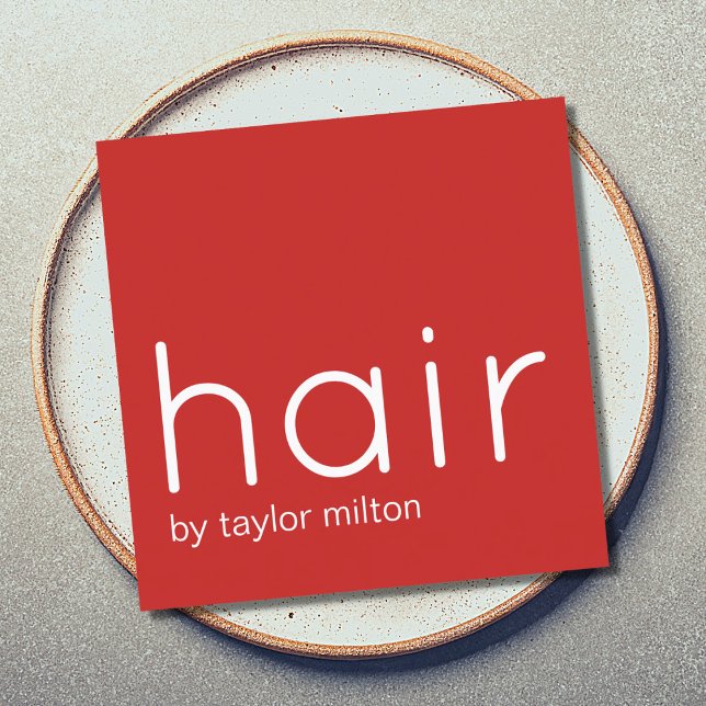 Tarjeta De Visita Cuadrada Elegante y minimalista estilo de cabello blanco ro (Subido por el creador)