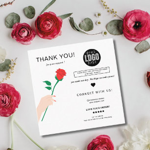 Tarjeta De Visita Cuadrada Elegante y moda floral gracias