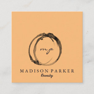 Tarjeta De Visita Cuadrada Elegante y moderno Champagne Resumen Belleza Estil