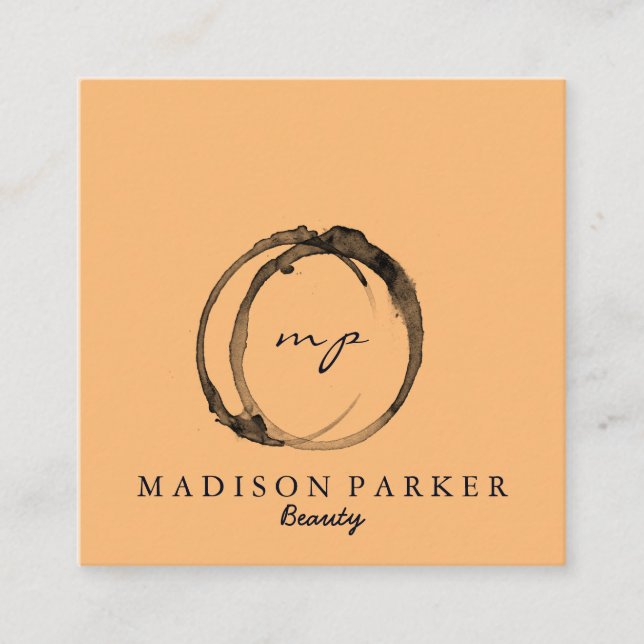 Tarjeta De Visita Cuadrada Elegante y moderno Champagne Resumen Belleza Estil (Anverso)