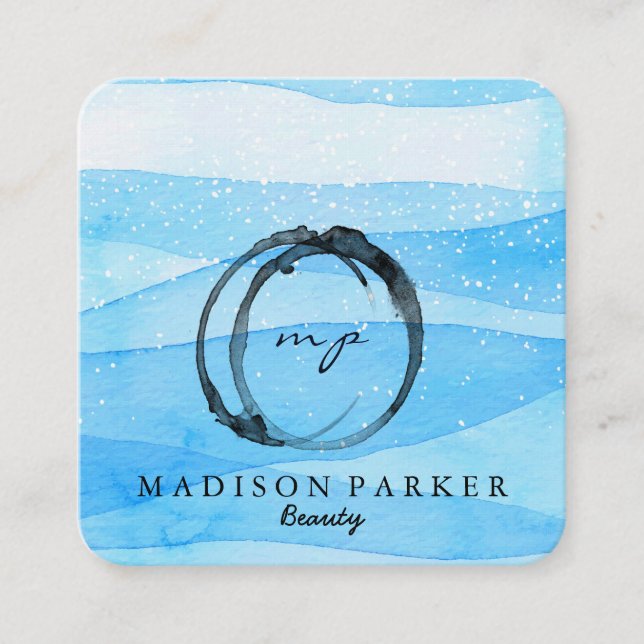 Tarjeta De Visita Cuadrada Elegante y moderno Champagne Resumen Belleza Estil (Anverso)