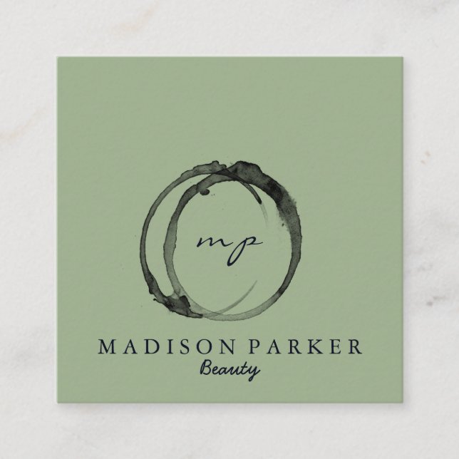 Tarjeta De Visita Cuadrada Elegante y moderno Champagne Resumen Belleza Estil (Anverso)