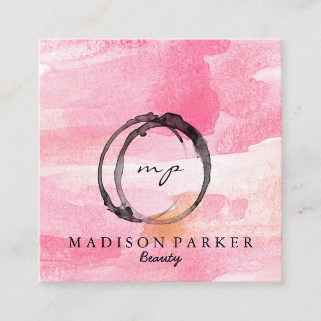 Tarjeta De Visita Cuadrada Elegante y moderno Champagne Resumen Belleza Estil (Anverso)