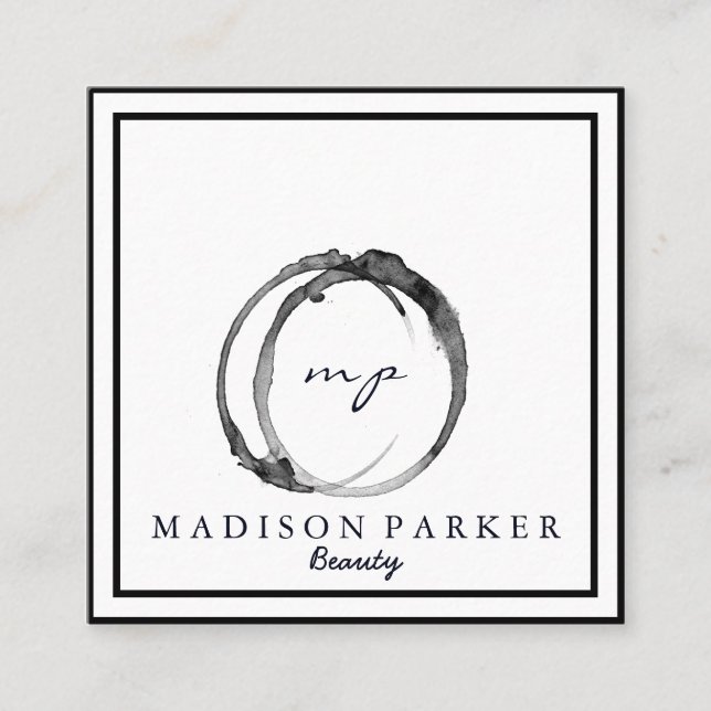 Tarjeta De Visita Cuadrada Elegante y moderno Champagne Resumen Belleza Estil (Anverso)