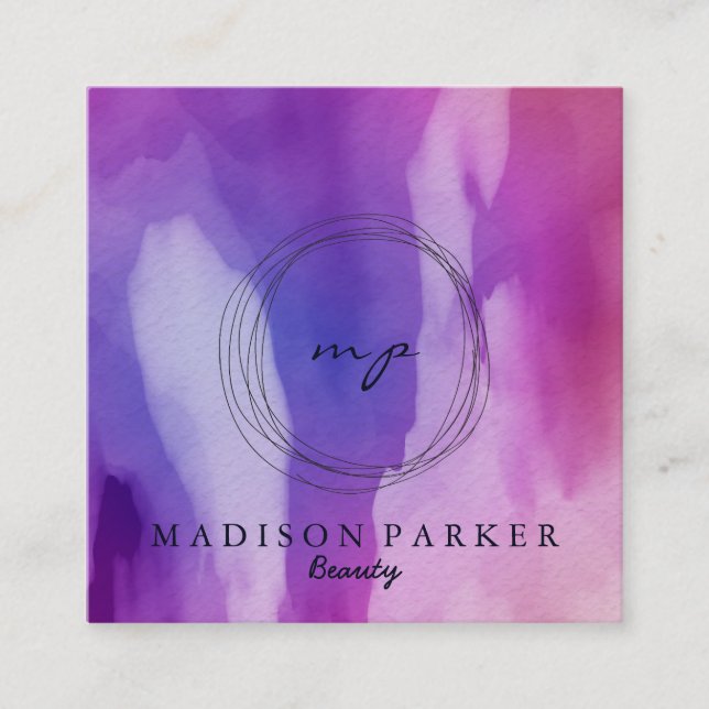 Tarjeta De Visita Cuadrada Elegante y moderno Champagne Resumen Belleza Estil (Anverso)