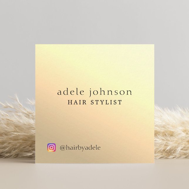 Tarjeta De Visita Cuadrada Elegante y moderno estilo Faux Gold Hair (Subido por el creador)