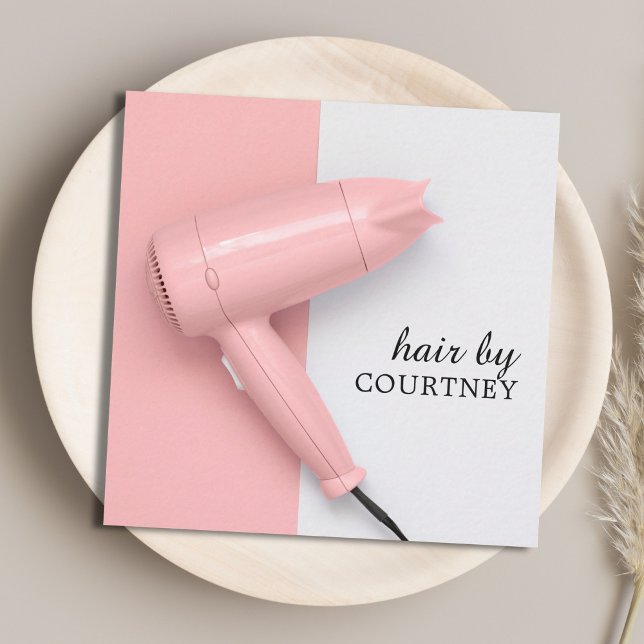 Tarjeta De Visita Cuadrada Elegante y moderno foto de estilo peinado-blanco (Subido por el creador)