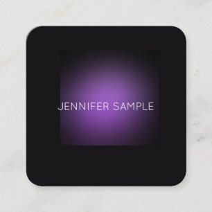 Tarjeta De Visita Cuadrada Elegante y moderno Minimalista Purple Template Lux