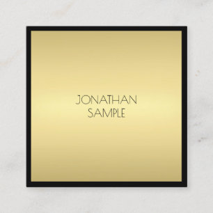 Tarjeta De Visita Cuadrada Elegante y moderno oro negro Sofisticado Glam Luxe