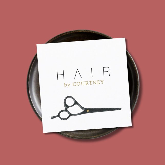 Tarjeta De Visita Cuadrada Elegante y moderno pelo gris blanco elegante (Subido por el creador)