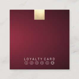 Tarjeta De Visita Cuadrada Elegante y moderno Wine Gradient Gold Loyalty Punc