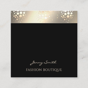 Tarjeta De Visita Cuadrada Elegante y profesional confeti de oro/bronce
