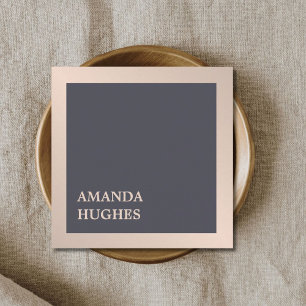 Tarjeta De Visita Cuadrada Elegante y simple consultor Metalizado gris oscuro