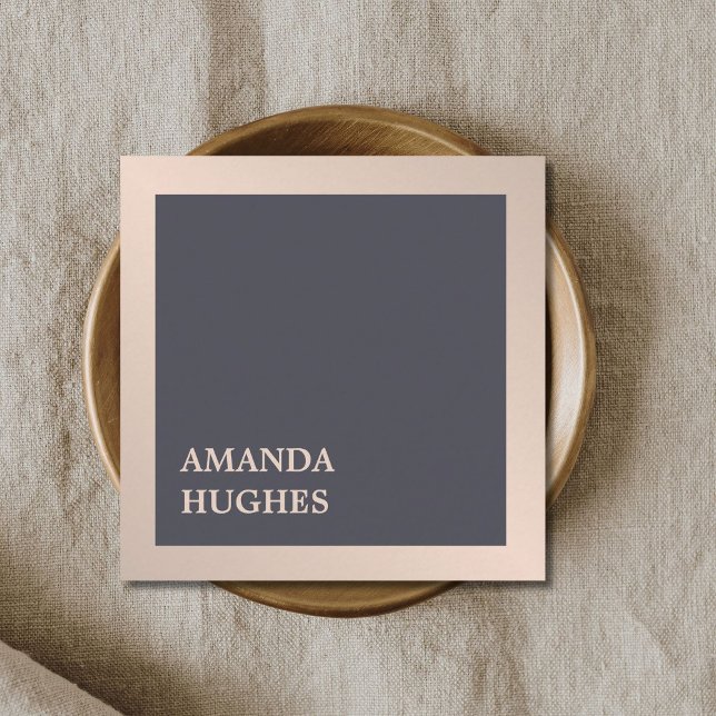 Tarjeta De Visita Cuadrada Elegante y simple consultor Metalizado gris oscuro (Subido por el creador)