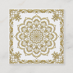 Tarjeta De Visita Cuadrada Elegante Yoga con logotipo de flor Lotus