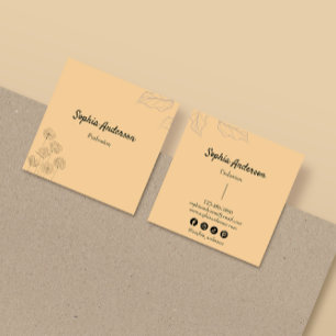 Tarjeta De Visita Cuadrada Elegantes acentos florales Minimalistas