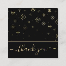 Tarjeta De Visita Cuadrada Elegantes Copos De Nieve Gracias A Los Clientes Ne