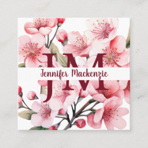 Tarjeta De Visita Cuadrada Elegantes flores de cerezo lindas