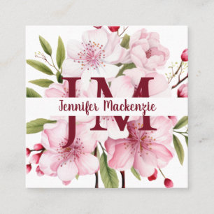 Tarjeta De Visita Cuadrada Elegantes flores de cerezo lindas