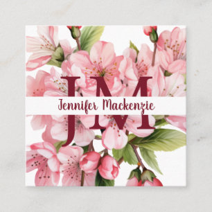 Tarjeta De Visita Cuadrada Elegantes flores de cerezo lindas