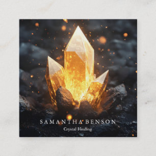 Tarjeta De Visita Cuadrada Elegantes piedras preciosas modernas - curación de