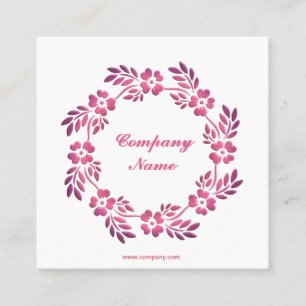 Tarjeta De Visita Cuadrada Elemento floral retro